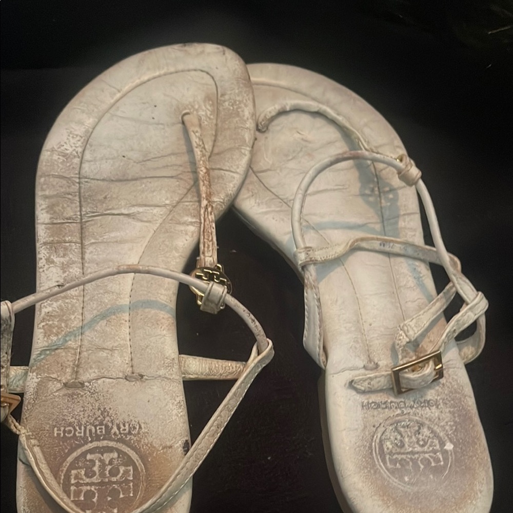 Tory Burch Cream Strappy Sandals
